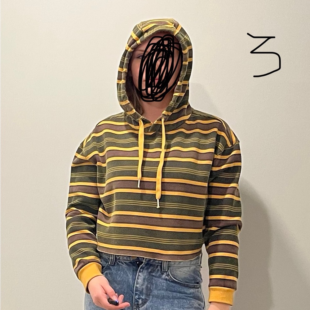 Striped Cropped Hoodie